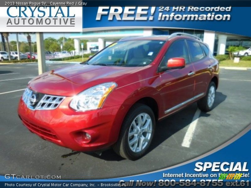 Cayenne Red / Gray 2013 Nissan Rogue SV