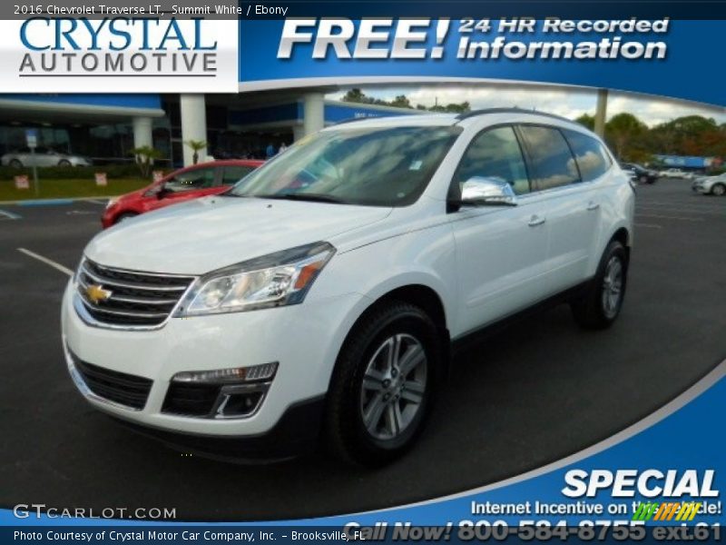 Summit White / Ebony 2016 Chevrolet Traverse LT