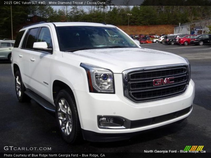 White Diamond Tricoat / Cocoa/Dune 2015 GMC Yukon SLT 4WD