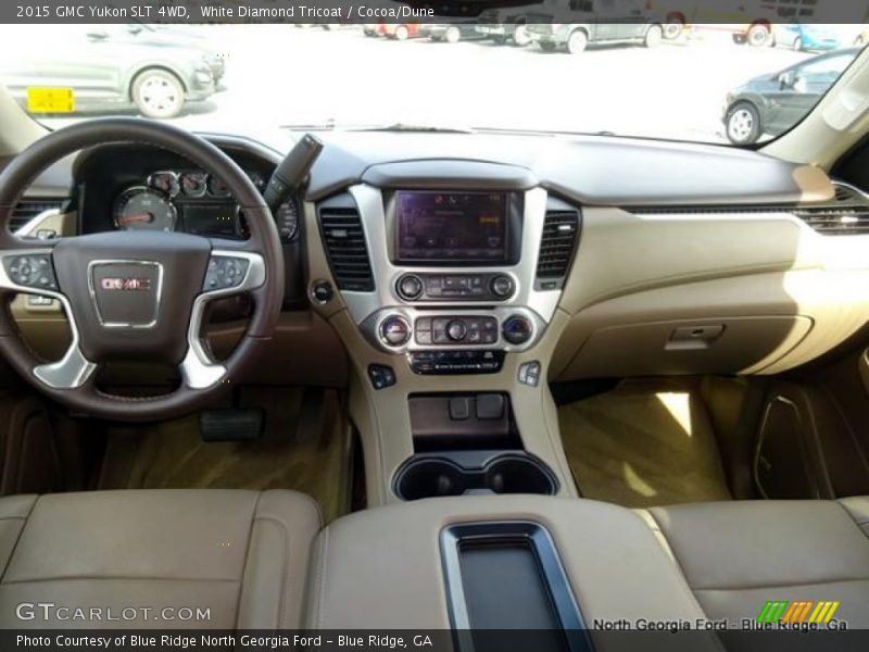 White Diamond Tricoat / Cocoa/Dune 2015 GMC Yukon SLT 4WD