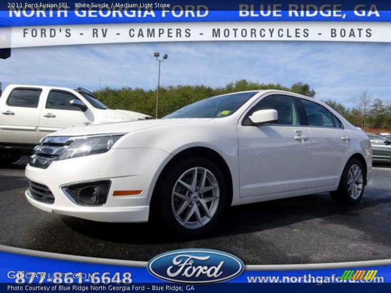 White Suede / Medium Light Stone 2011 Ford Fusion SEL