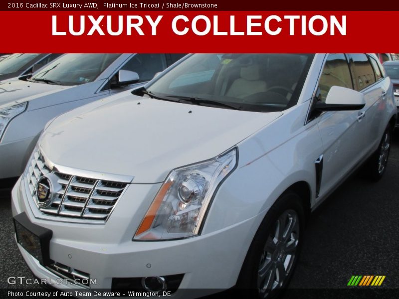 Platinum Ice Tricoat / Shale/Brownstone 2016 Cadillac SRX Luxury AWD