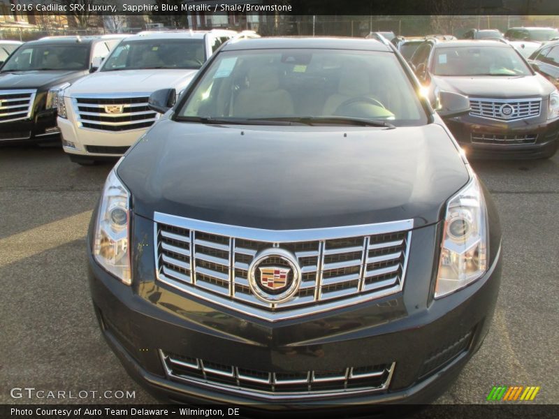 Sapphire Blue Metallic / Shale/Brownstone 2016 Cadillac SRX Luxury