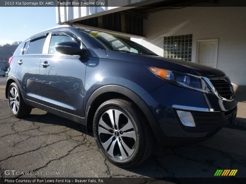 Twilight Blue / Alpine Gray 2013 Kia Sportage EX AWD