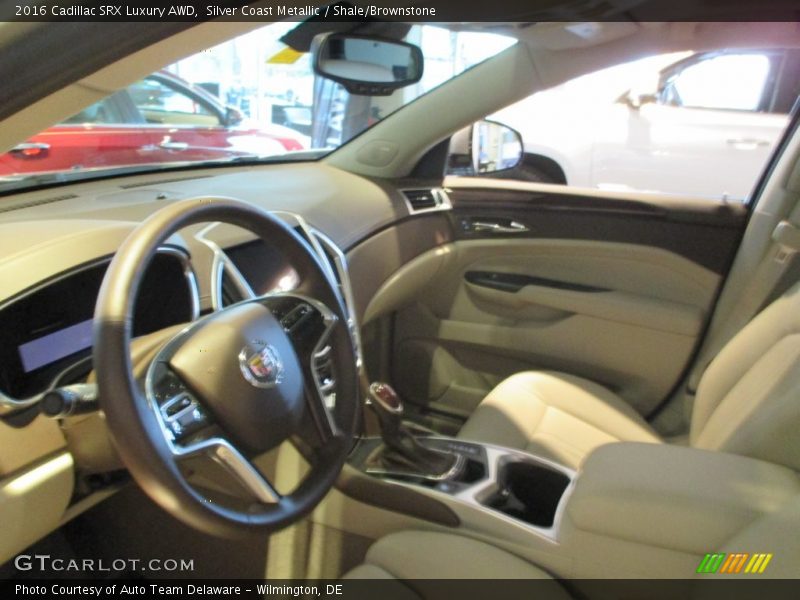 Silver Coast Metallic / Shale/Brownstone 2016 Cadillac SRX Luxury AWD