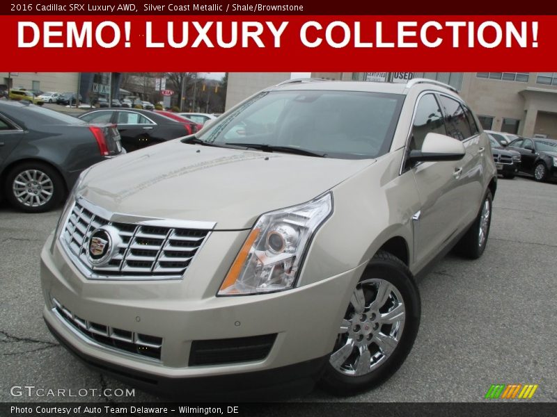 Silver Coast Metallic / Shale/Brownstone 2016 Cadillac SRX Luxury AWD