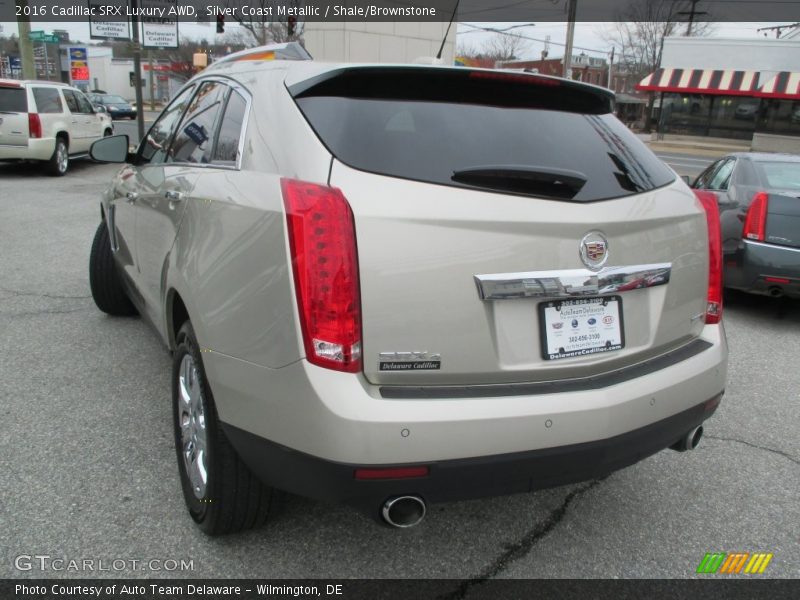 Silver Coast Metallic / Shale/Brownstone 2016 Cadillac SRX Luxury AWD