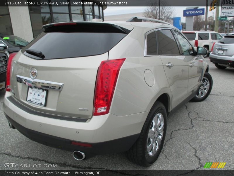 Silver Coast Metallic / Shale/Brownstone 2016 Cadillac SRX Luxury AWD