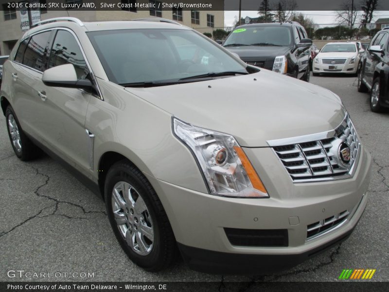 Silver Coast Metallic / Shale/Brownstone 2016 Cadillac SRX Luxury AWD
