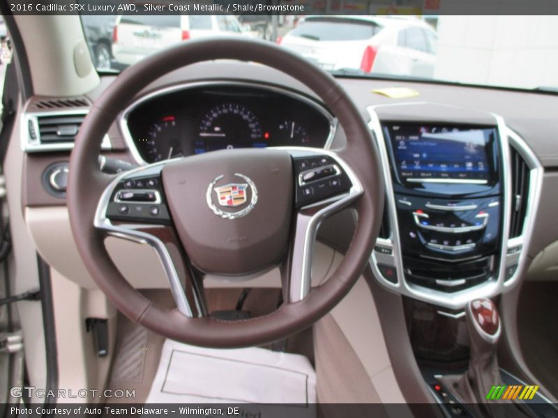 Silver Coast Metallic / Shale/Brownstone 2016 Cadillac SRX Luxury AWD