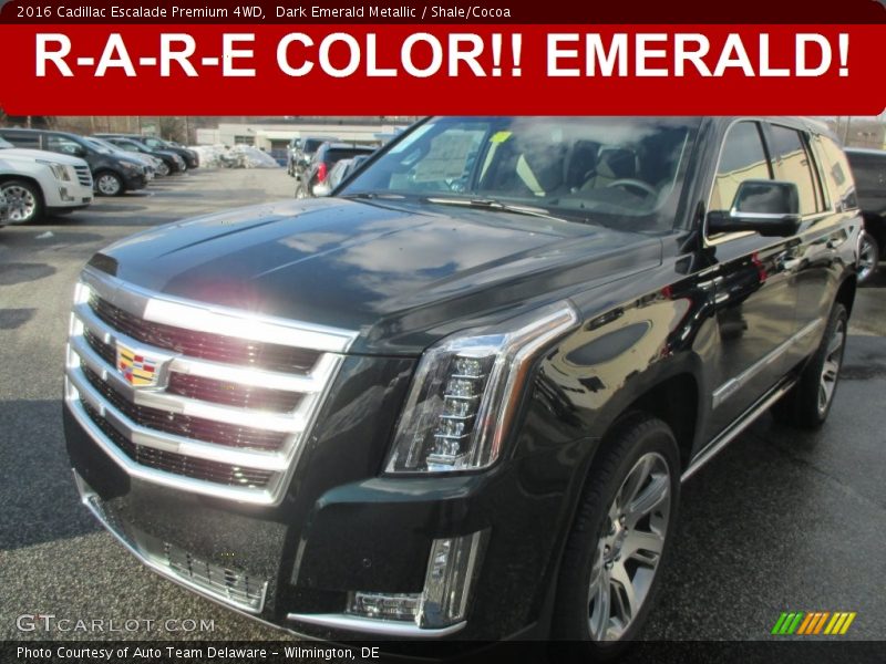 Dark Emerald Metallic / Shale/Cocoa 2016 Cadillac Escalade Premium 4WD