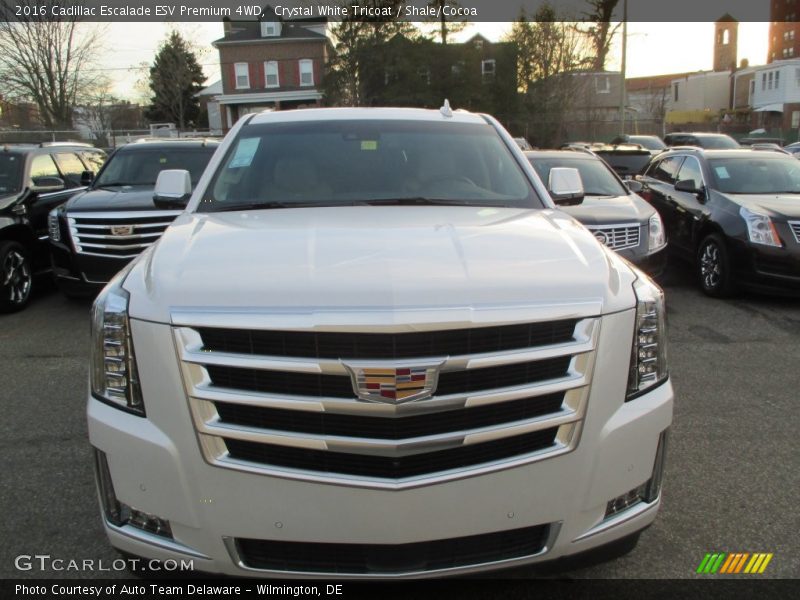 Crystal White Tricoat / Shale/Cocoa 2016 Cadillac Escalade ESV Premium 4WD