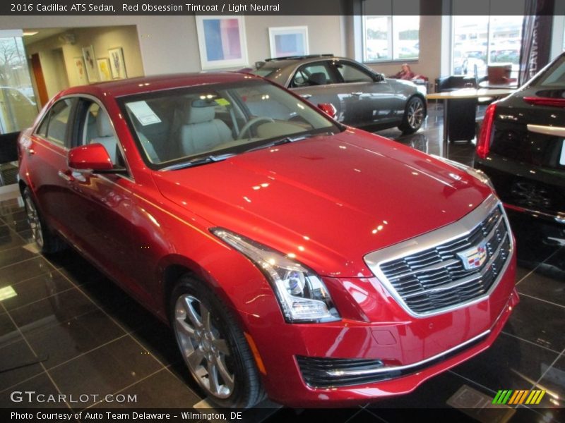 Red Obsession Tintcoat / Light Neutral 2016 Cadillac ATS Sedan