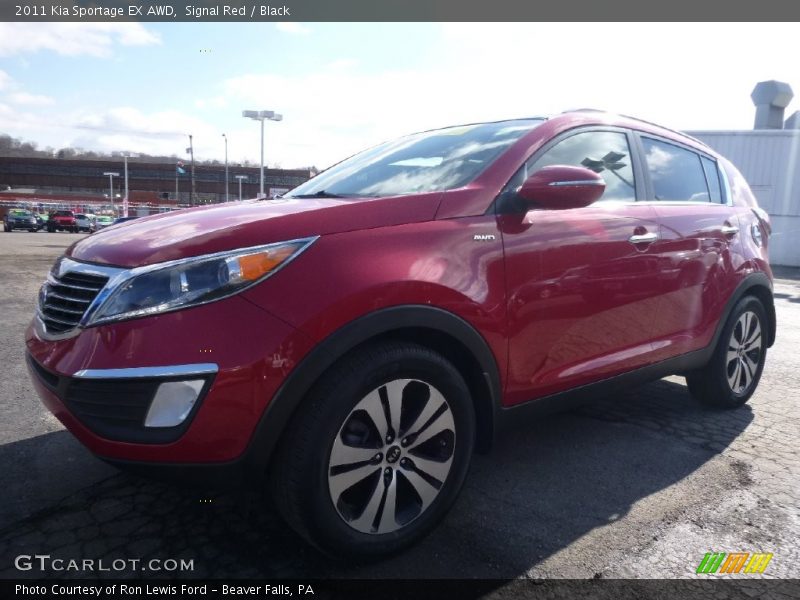 Signal Red / Black 2011 Kia Sportage EX AWD