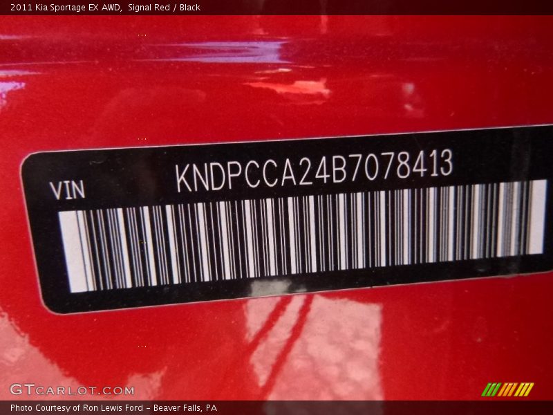 Signal Red / Black 2011 Kia Sportage EX AWD