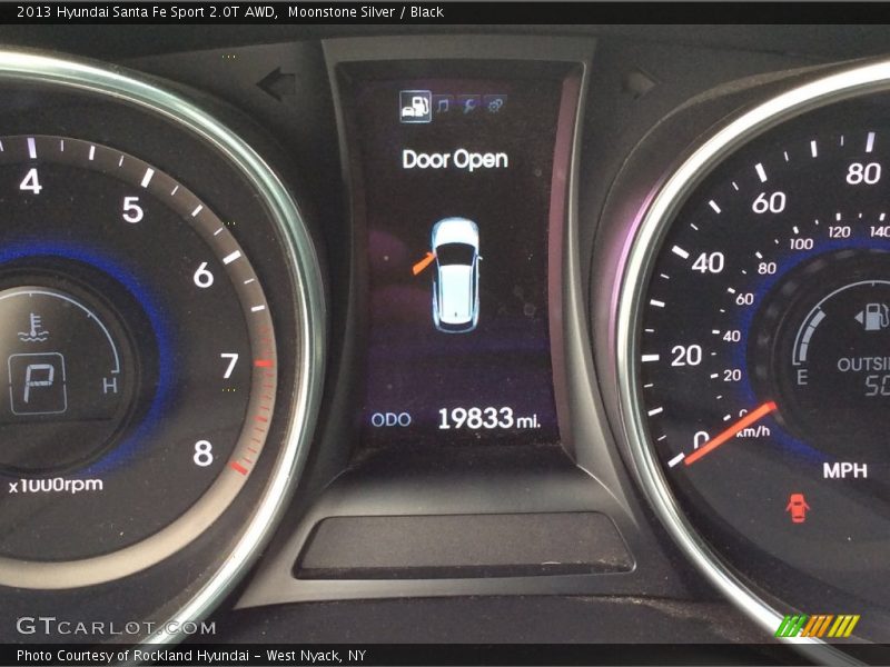 Moonstone Silver / Black 2013 Hyundai Santa Fe Sport 2.0T AWD