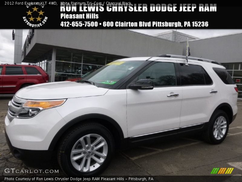 White Platinum Tri-Coat / Charcoal Black 2012 Ford Explorer XLT 4WD
