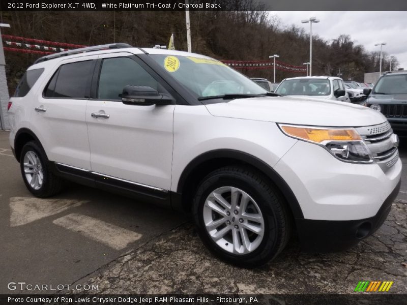White Platinum Tri-Coat / Charcoal Black 2012 Ford Explorer XLT 4WD