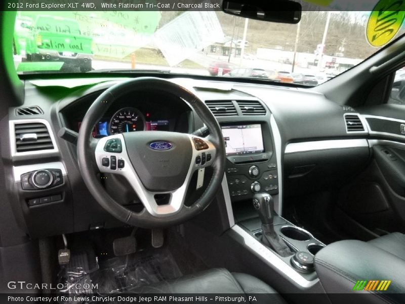 White Platinum Tri-Coat / Charcoal Black 2012 Ford Explorer XLT 4WD