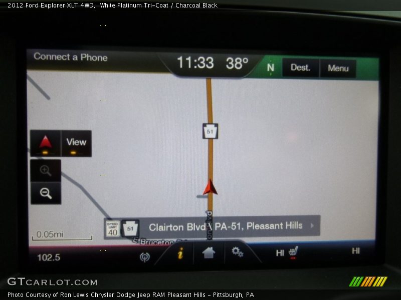 White Platinum Tri-Coat / Charcoal Black 2012 Ford Explorer XLT 4WD