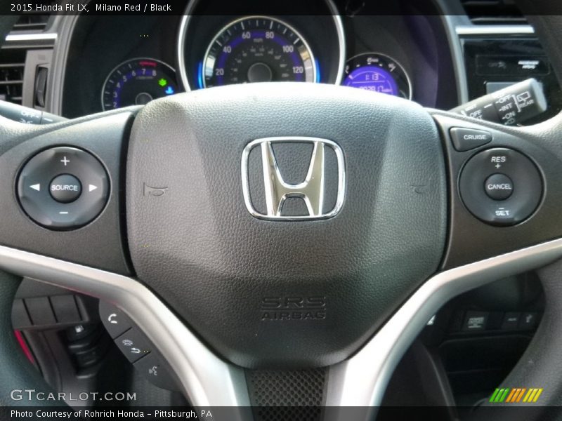 Milano Red / Black 2015 Honda Fit LX