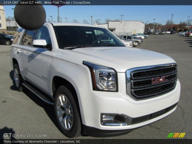 White Frost Tricoat / Cocoa/Dune 2016 GMC Yukon SLT 4WD