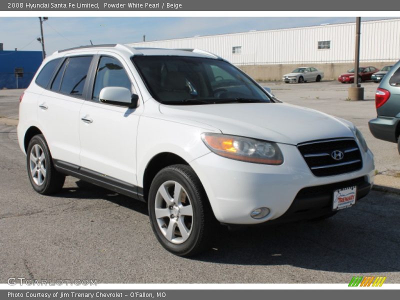 Powder White Pearl / Beige 2008 Hyundai Santa Fe Limited