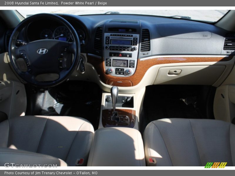 Powder White Pearl / Beige 2008 Hyundai Santa Fe Limited