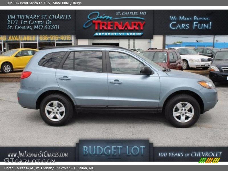 Slate Blue / Beige 2009 Hyundai Santa Fe GLS