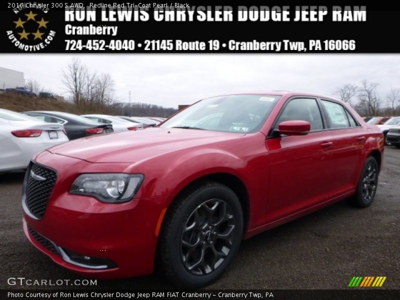 Redline Red Tri-Coat Pearl / Black 2016 Chrysler 300 S AWD