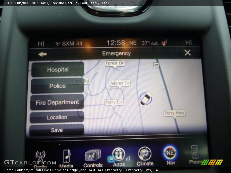 Redline Red Tri-Coat Pearl / Black 2016 Chrysler 300 S AWD