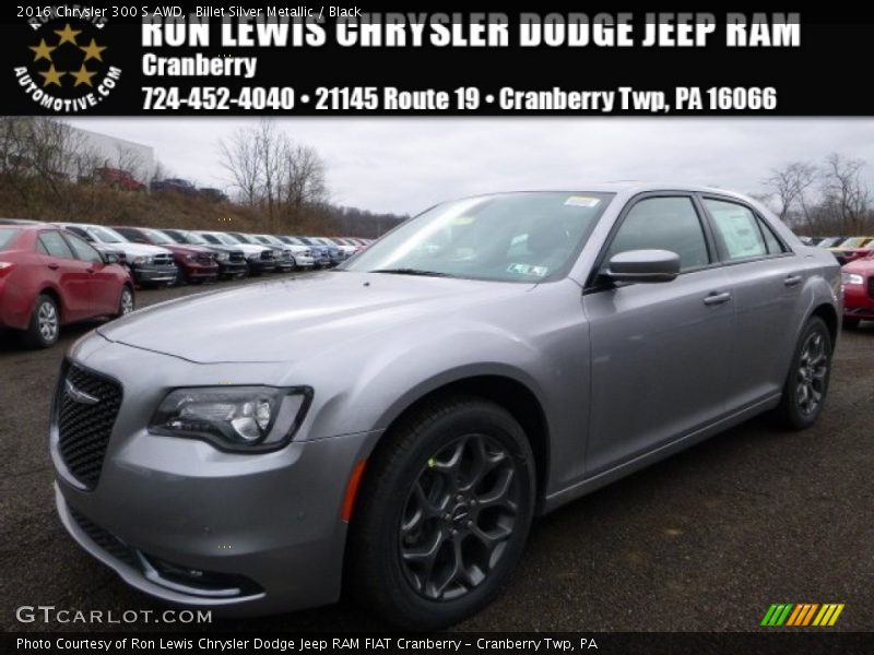 Billet Silver Metallic / Black 2016 Chrysler 300 S AWD