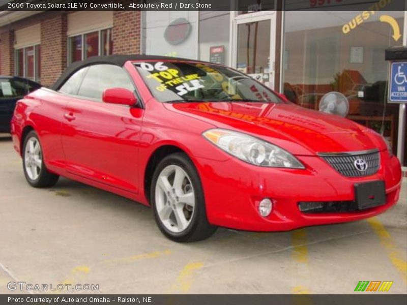 Absolutely Red / Dark Stone 2006 Toyota Solara SLE V6 Convertible