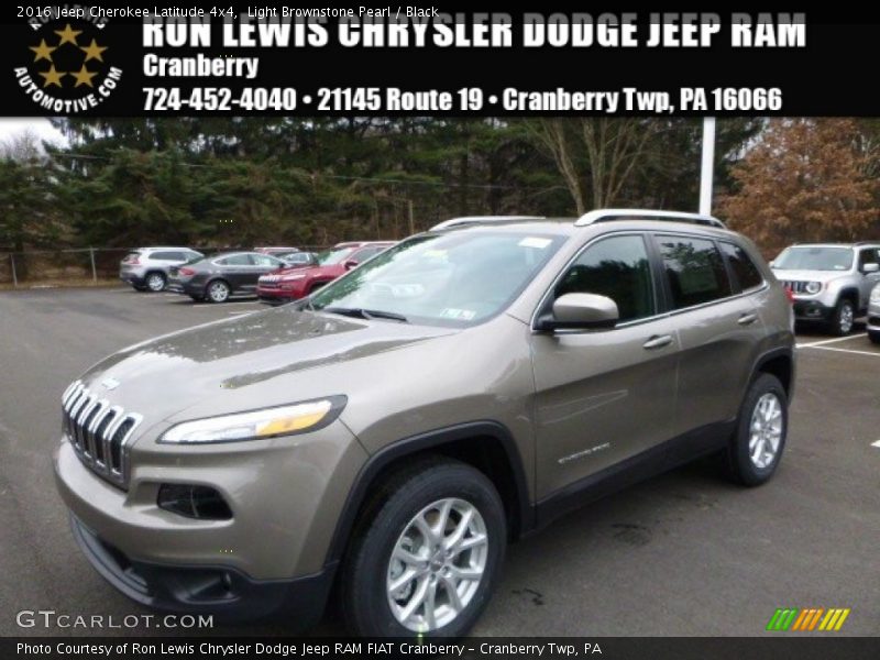 Light Brownstone Pearl / Black 2016 Jeep Cherokee Latitude 4x4