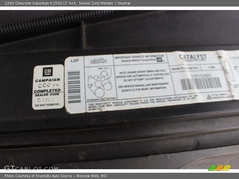 Sunset Gold Metallic / Neutral 1999 Chevrolet Suburban K1500 LT 4x4