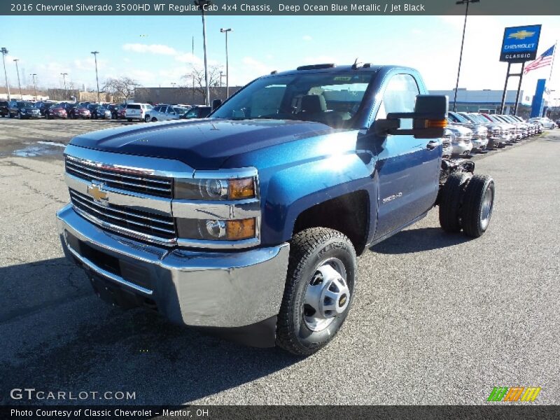 Deep Ocean Blue Metallic / Jet Black 2016 Chevrolet Silverado 3500HD WT Regular Cab 4x4 Chassis