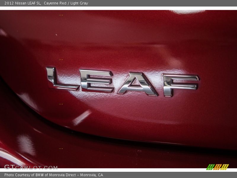 Cayenne Red / Light Gray 2012 Nissan LEAF SL