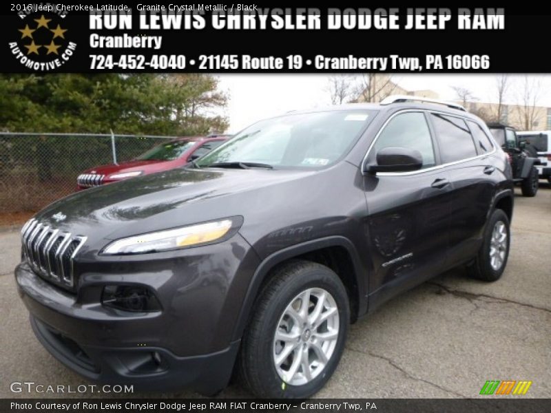 Granite Crystal Metallic / Black 2016 Jeep Cherokee Latitude