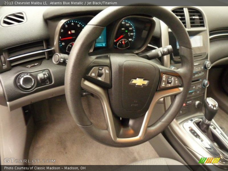 Atlantis Blue Metallic / Jet Black/Titanium 2013 Chevrolet Malibu LS