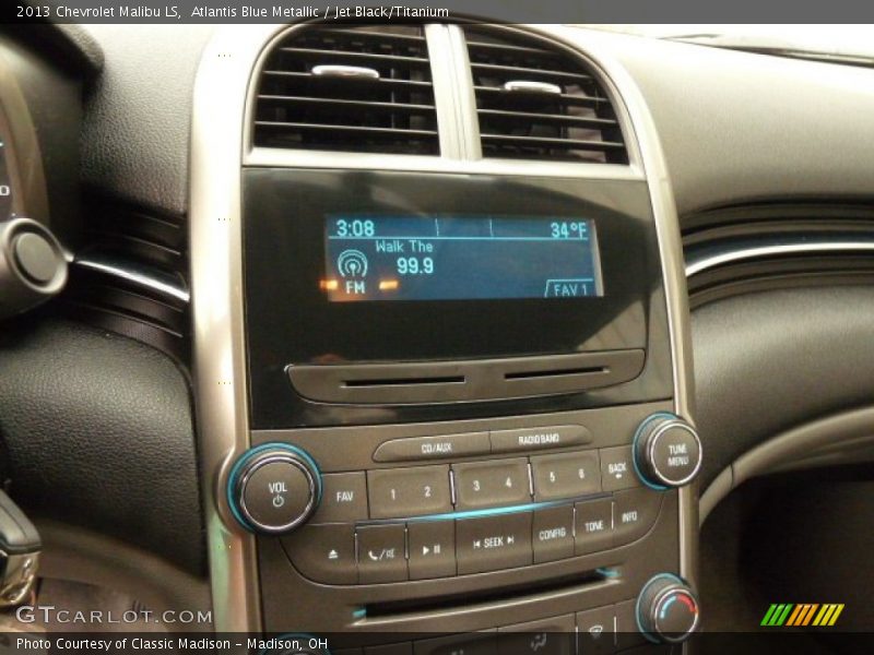 Atlantis Blue Metallic / Jet Black/Titanium 2013 Chevrolet Malibu LS