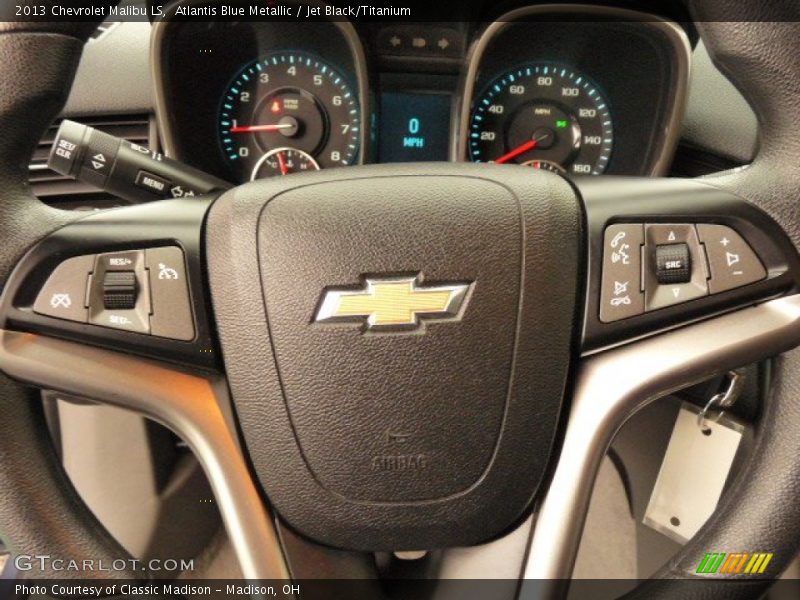 Atlantis Blue Metallic / Jet Black/Titanium 2013 Chevrolet Malibu LS