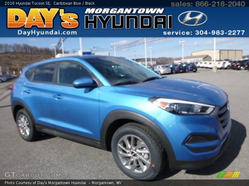 Caribbean Blue / Black 2016 Hyundai Tucson SE