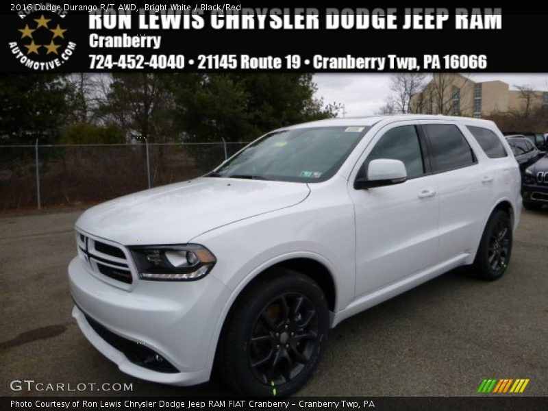 Bright White / Black/Red 2016 Dodge Durango R/T AWD