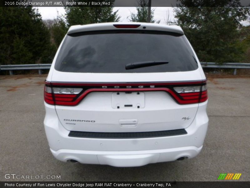 Bright White / Black/Red 2016 Dodge Durango R/T AWD
