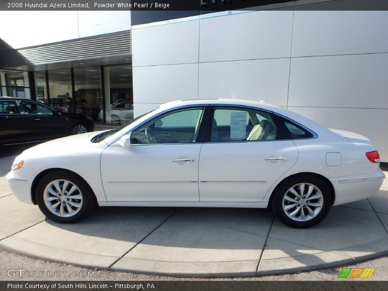 Powder White Pearl / Beige 2008 Hyundai Azera Limited
