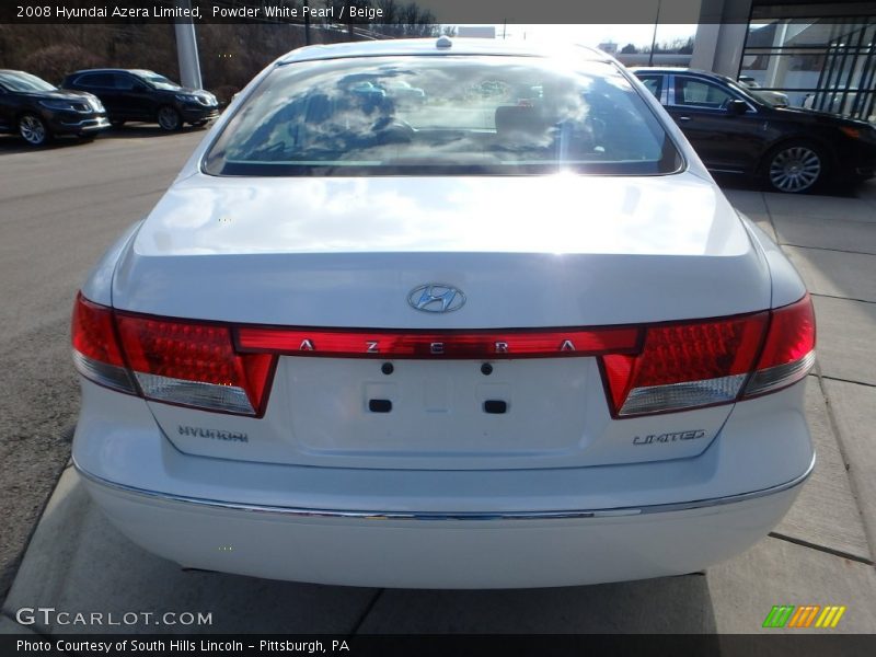 Powder White Pearl / Beige 2008 Hyundai Azera Limited