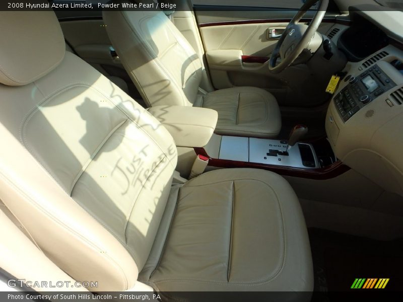 Powder White Pearl / Beige 2008 Hyundai Azera Limited