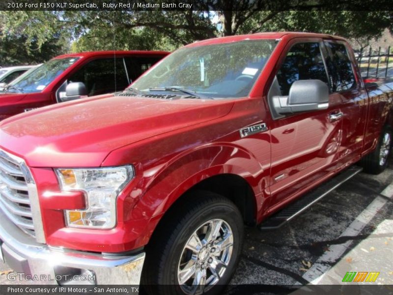 Ruby Red / Medium Earth Gray 2016 Ford F150 XLT SuperCab