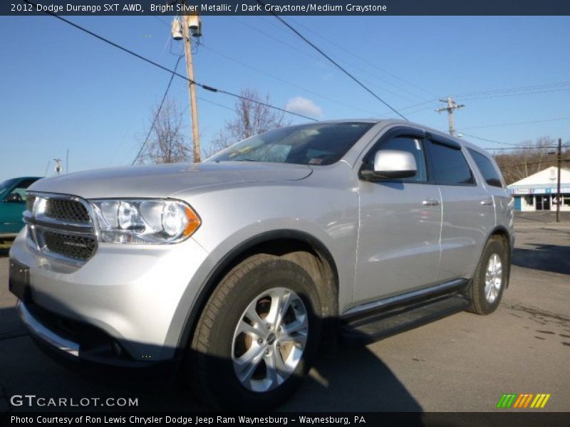 Bright Silver Metallic / Dark Graystone/Medium Graystone 2012 Dodge Durango SXT AWD