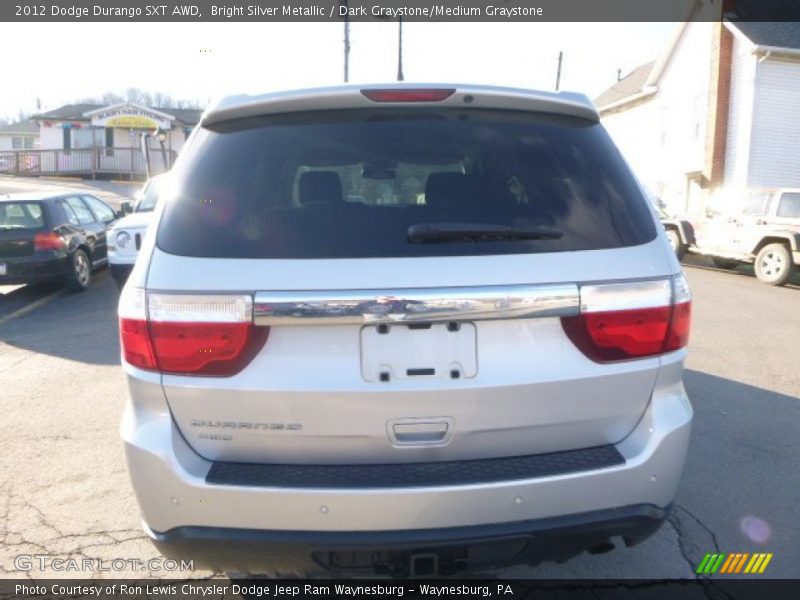 Bright Silver Metallic / Dark Graystone/Medium Graystone 2012 Dodge Durango SXT AWD